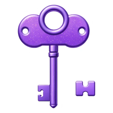 glitter purple key sticker