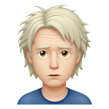 Weak man with disheveled hair sticker