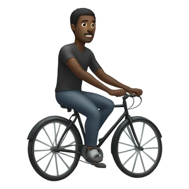 Black man on bicycle in the fog sticker