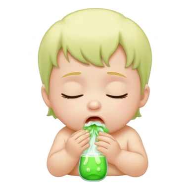 bebe vomitando verde sticker