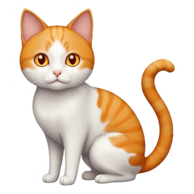 full body small short hair ginger and white cat with orange eyes  sticker