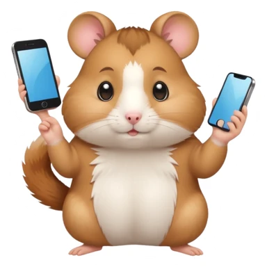 cartoon-style hamster taking mirror photo with latest iphone sticker