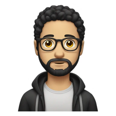 sad white boy with glasses black hair beard sticker