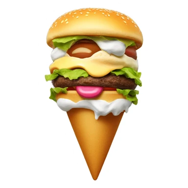 Cheese burger licking ice cream sticker