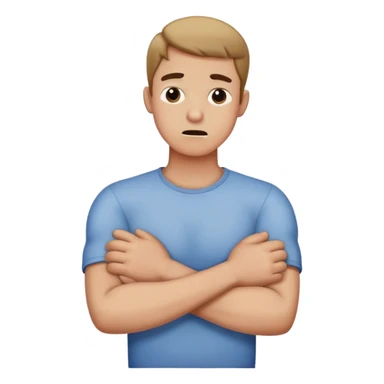 Guy choking himself with crossed arms sticker