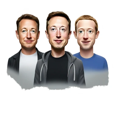 Elon Musk, Sam Altan and Mark Zuckerberg sticker