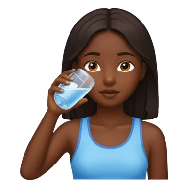 a dark skinned girl drinking water sticker