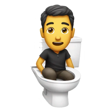 A man In a toilet singing sticker
