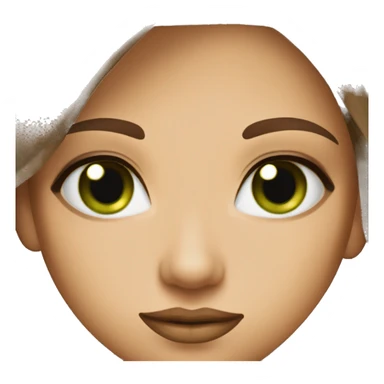 glamorous baddie long brown hair with green eyes beige skin sticker