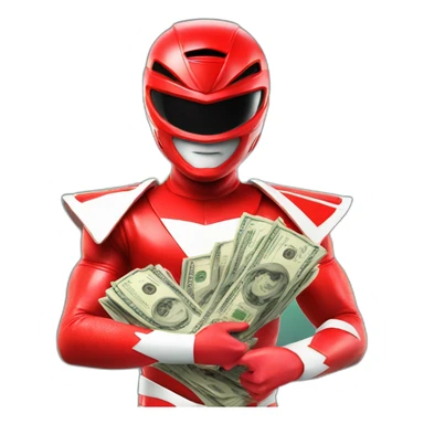 red power ranger with money sticker
