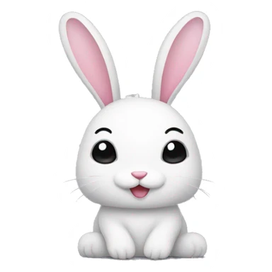 black and white rabbit sticker