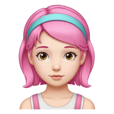 Pink hairband girl  sticker