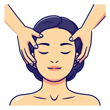 woman head massage sticker