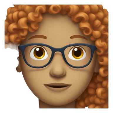 Person, pale, red curly hair, blue eyes, glasses sticker