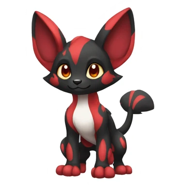 Cute cool black red animal hybrid Fakemon full body sticker