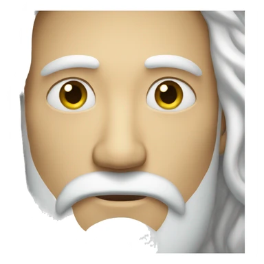 a man with white hair and a beard staring sticker