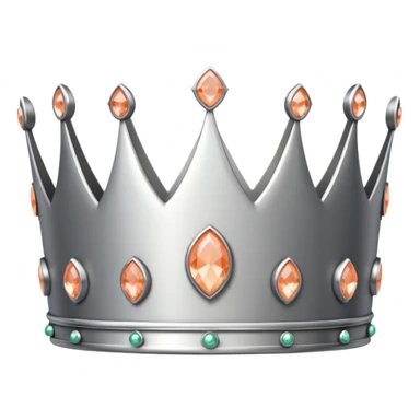 silver feminine crown with peach colored stones sticker