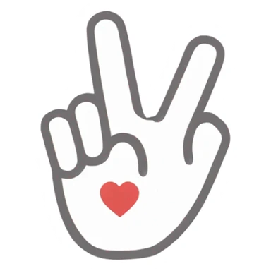 index and thumb creating finger heart korean sticker