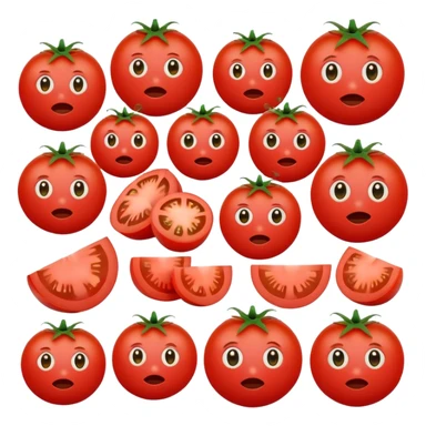 Emoji with Tomate slides eyes  sticker