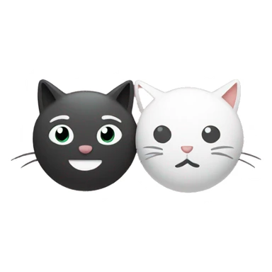 Dot and cat united together  sticker