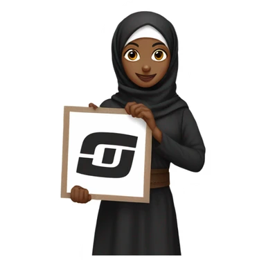 Black hijabs holding sign  “go giants” sign sticker