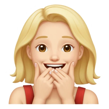 Laughing covering mouth sticker