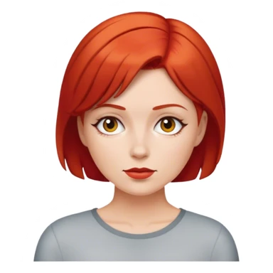 mujer pelirroja con pelo corto y blanca sticker