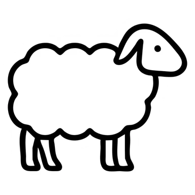 outlined sheep icon sticker