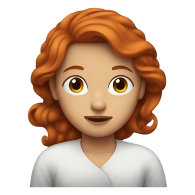 Redhead in bed sticker