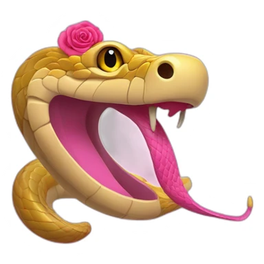 Serpiente y rosa con hombre de barba perita sticker