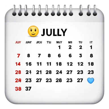 calendar date 31 July sticker