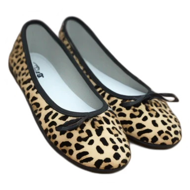 chausson ballerine isotoner léopard avec semelle en cuir souple sticker