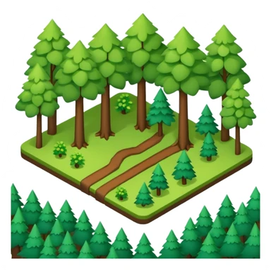 Isometric view, forest, scattered trees sticker