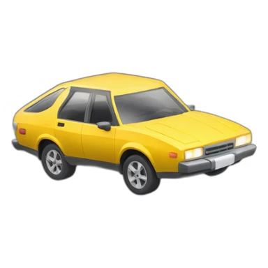 Coche amarillo con luz rotativas en techo  sticker