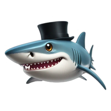 Shark with a top hats sticker