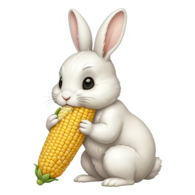 rabbit eating corn sticker