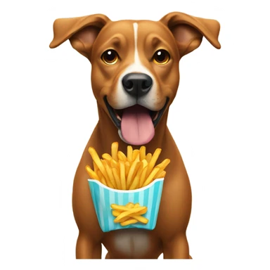 Dog eating fries sticker