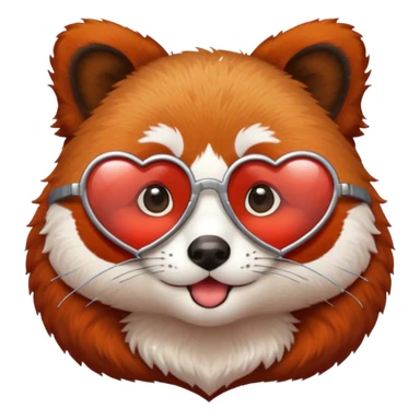 red Panda with heart glasses sticker