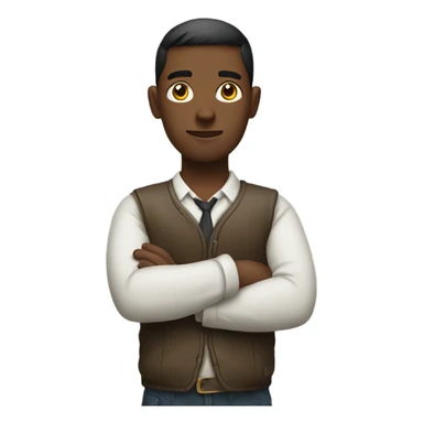 Person crossing arms  sticker