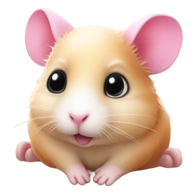 Pink hamster on beach  sticker