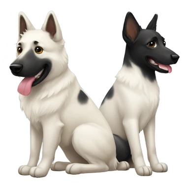  two white shepherd and one black labrador retriever sticker