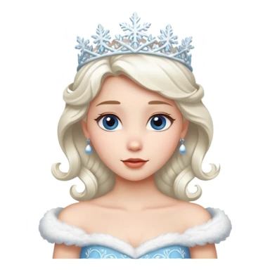 snow princess wearing snow chirsmas clothes looking at the front sticker