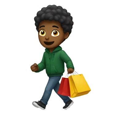 boy going christmas shopping sticker