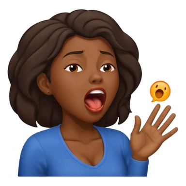 balck woman Yawning  sticker