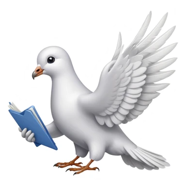 a dove with a letter, in paws sticker