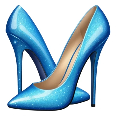 Blue glitter heels sticker