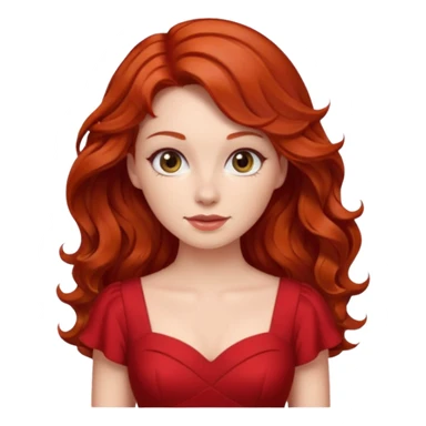 lady in red clothes, wavy hair  sticker
