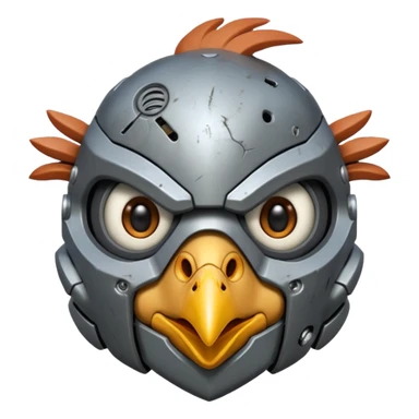 Mecha battle chicken humanoid creature but more human than chicken sticker