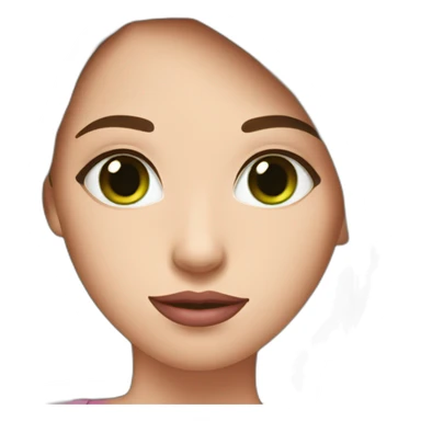 Female with green eyes and brown hair, pink lips sticker