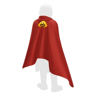 red hero cape back view sticker